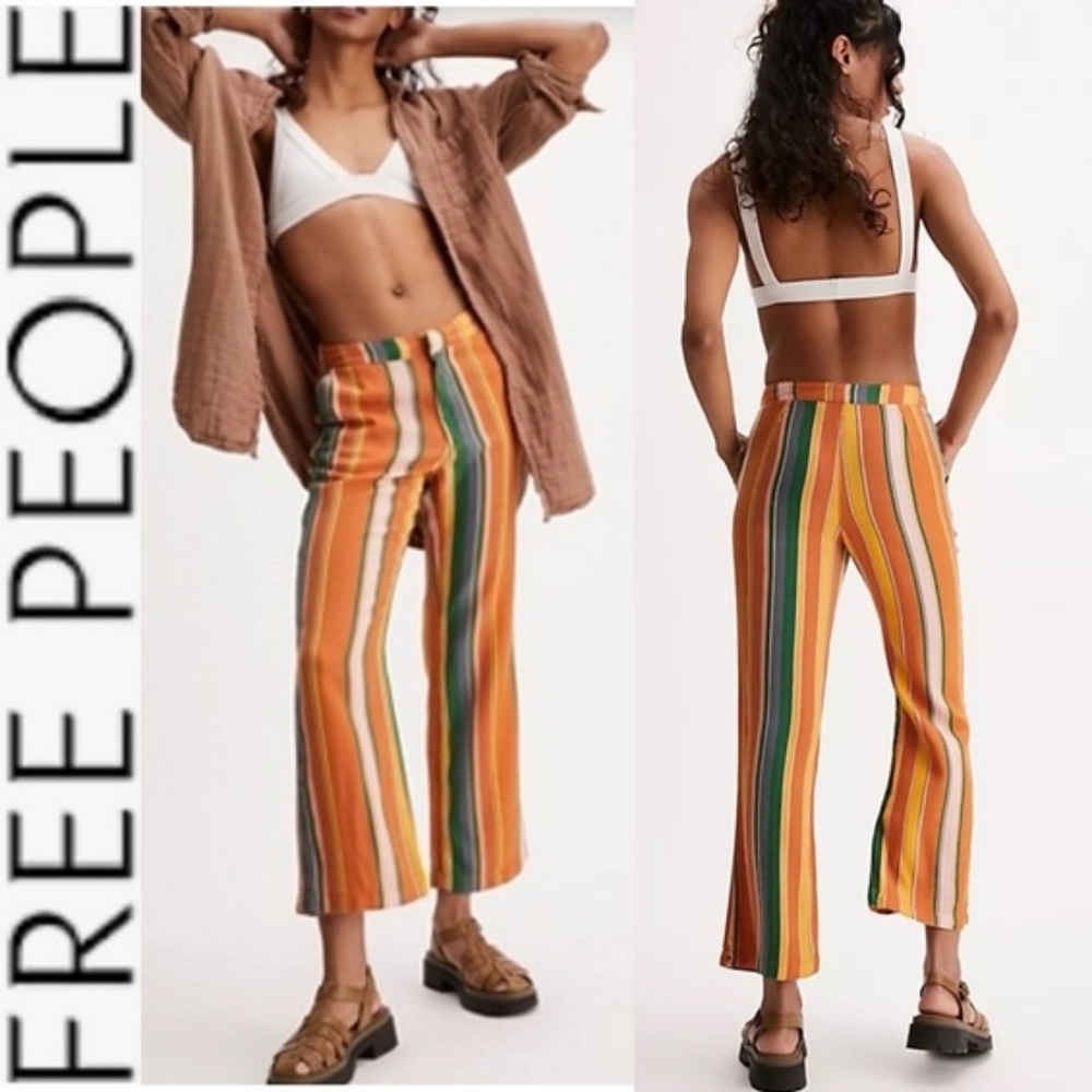 Free People La Paz Cropped Pants - Multicolor